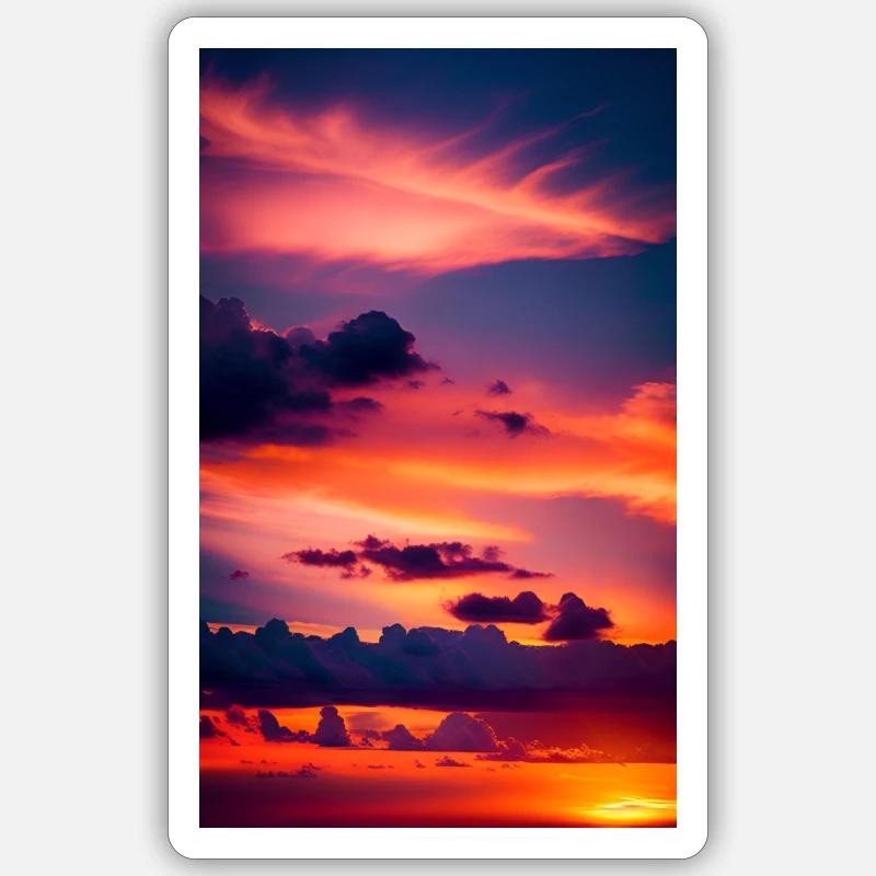 Coucher de soleil - Sticker taille S (10 x 10 cm) - blanc mat