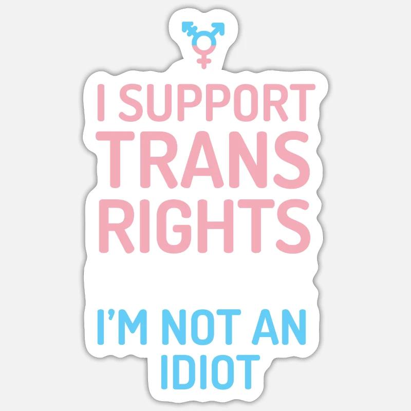 I Support Trans Rights - Sticker size S (10 x 10 cm) - white matte