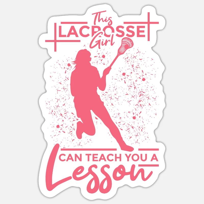 Fille de crosse - Sticker taille S (10 x 10 cm) - blanc mat