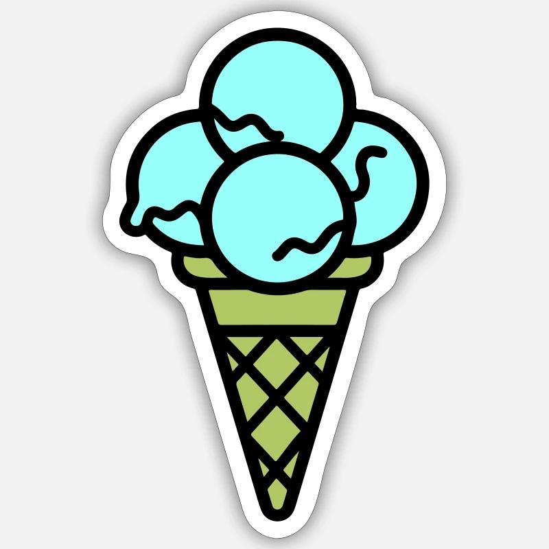 Eicreme Eis Lecker - Sticker Größe S (10 x 10 cm) - Mattweiß
