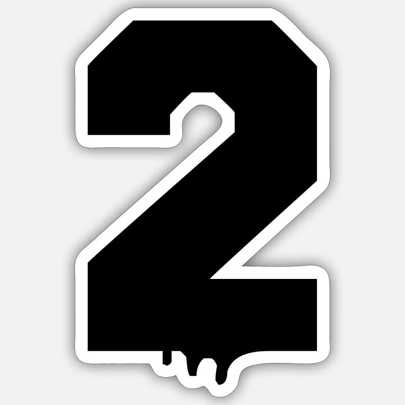 2 Numéros Sticker taille S (10 x 10 cm)