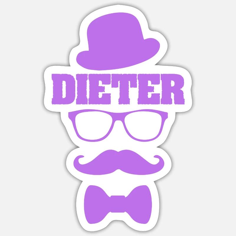 Dieter comme prénom - Sticker taille S (10 x 10 cm) - blanc mat