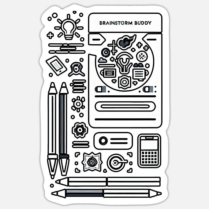 Brainstorm Buddy 8 Sticker size S (10 x 10 cm)