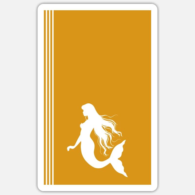 Lamantin Neptune - Sticker taille S (10 x 10 cm) - blanc mat