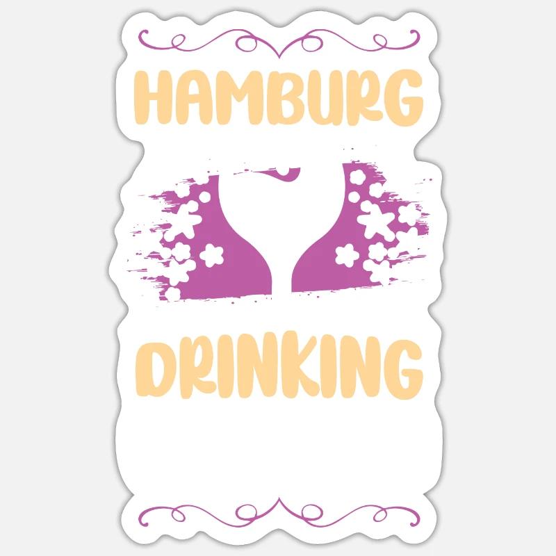 Fête de Hambourg - Sticker taille S (10 x 10 cm) - blanc mat