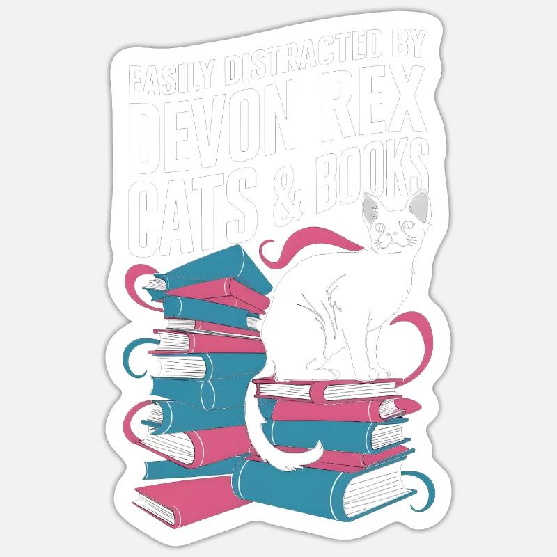 Katze Devon Rex Geschenk Sticker Größe S (10 x 10 cm)