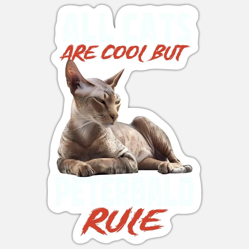 Peterbald - Sticker taille S (10 x 10 cm) - blanc mat