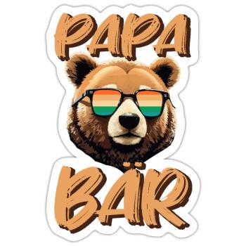 Papa Père - Sticker taille S (10 x 10 cm) - blanc mat - Devant