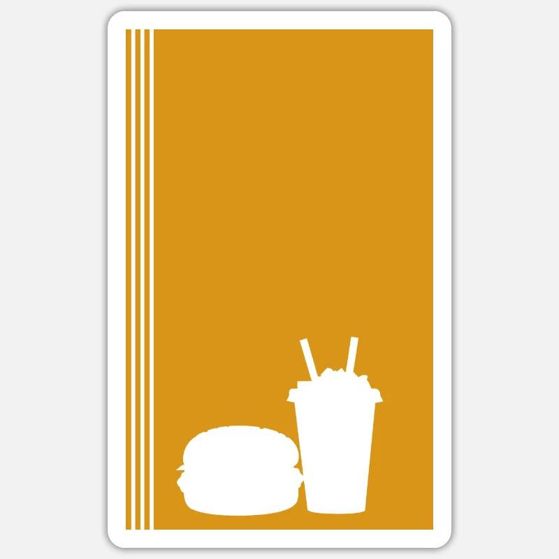 Burger restauration rapide délicieux - Sticker taille S (10 x 10 cm) - blanc mat