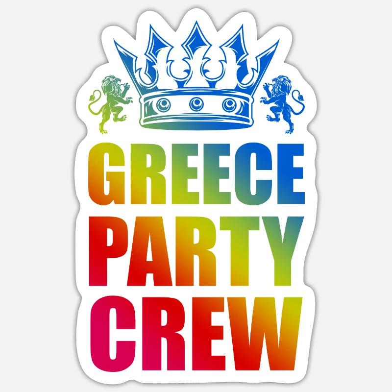 Greece Party Crew Saying - Sticker size S (10 x 10 cm) - white matte