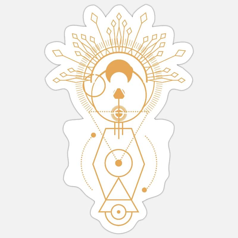 Géométrie de l’or sacré - Sticker taille S (10 x 10 cm) - blanc mat