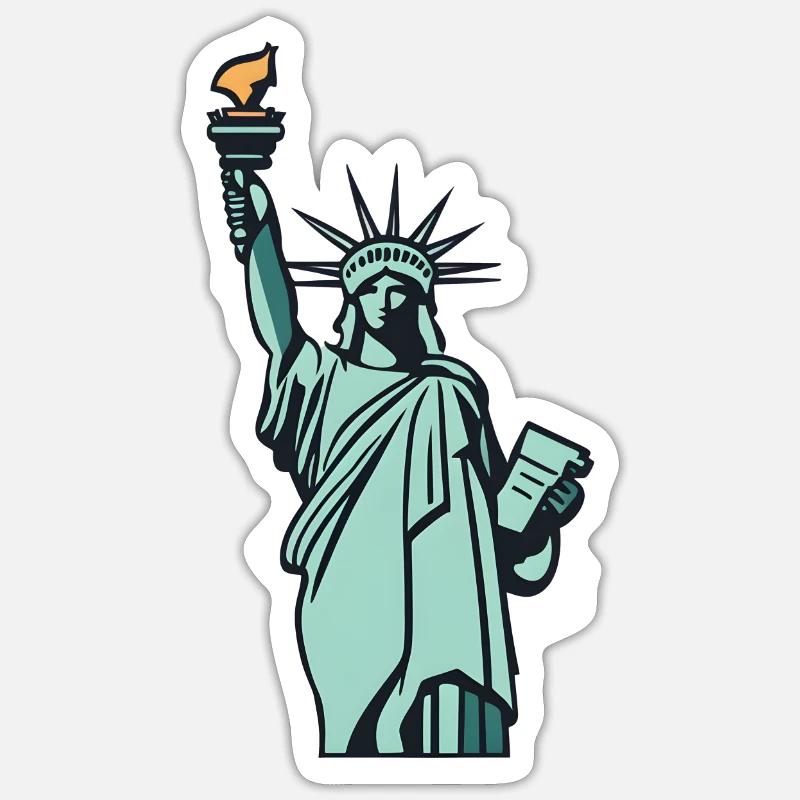 Freiheitsstatue - Sticker Größe S (10 x 10 cm) - Mattweiß