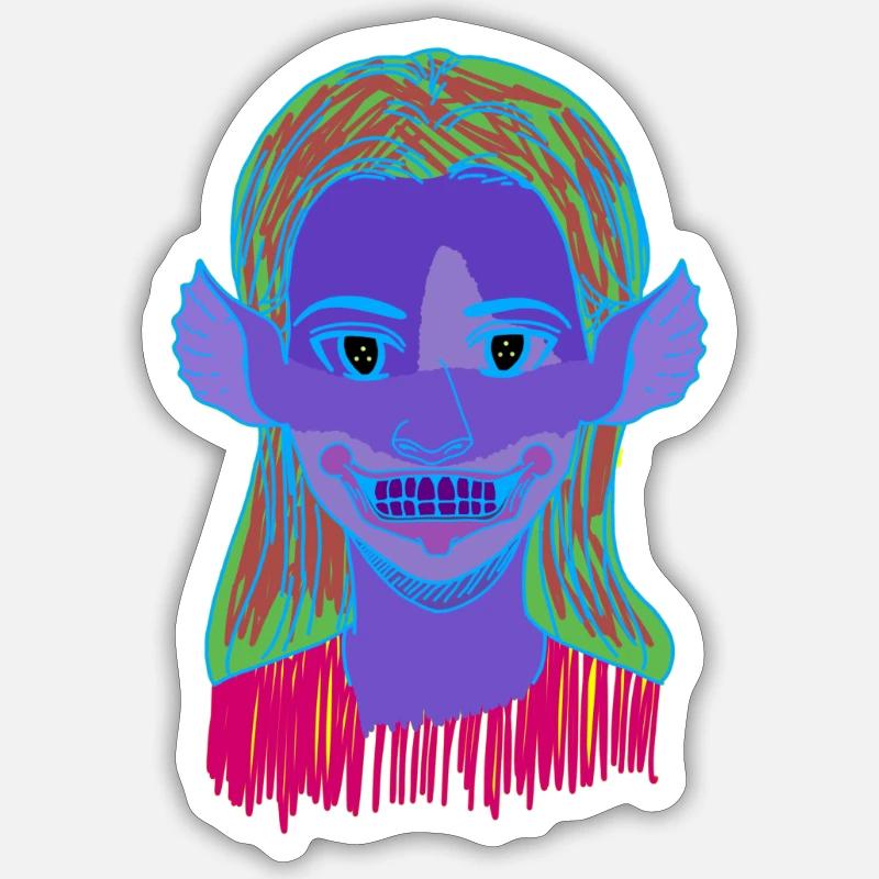 Bad Witch TwO - Sticker taille S (10 x 10 cm) - blanc mat