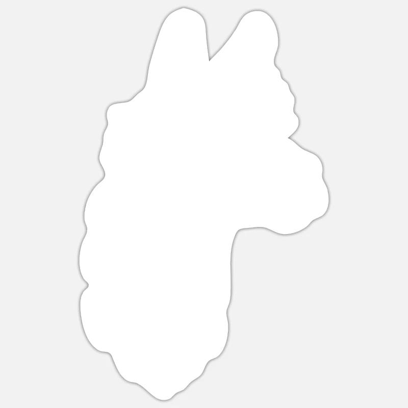 Lama - Sticker taille S (10 x 10 cm) - blanc mat
