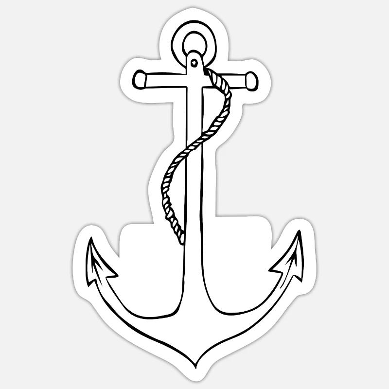 Navigation de navire d’ancrage - Sticker taille S (10 x 10 cm) - blanc mat