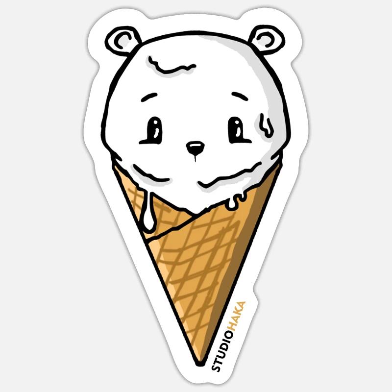 ICEBEAR:STUDIOHAKA - Sticker taille S (10 x 10 cm) - blanc mat