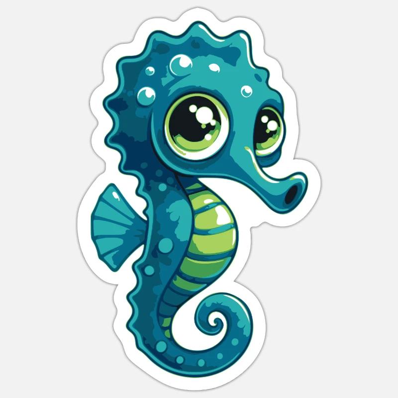 Seepferdchen - Sticker Größe S (10 x 10 cm) - Mattweiß