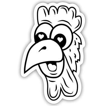 Chicken in love - Sticker size S (10 x 10 cm) - white matte - Front