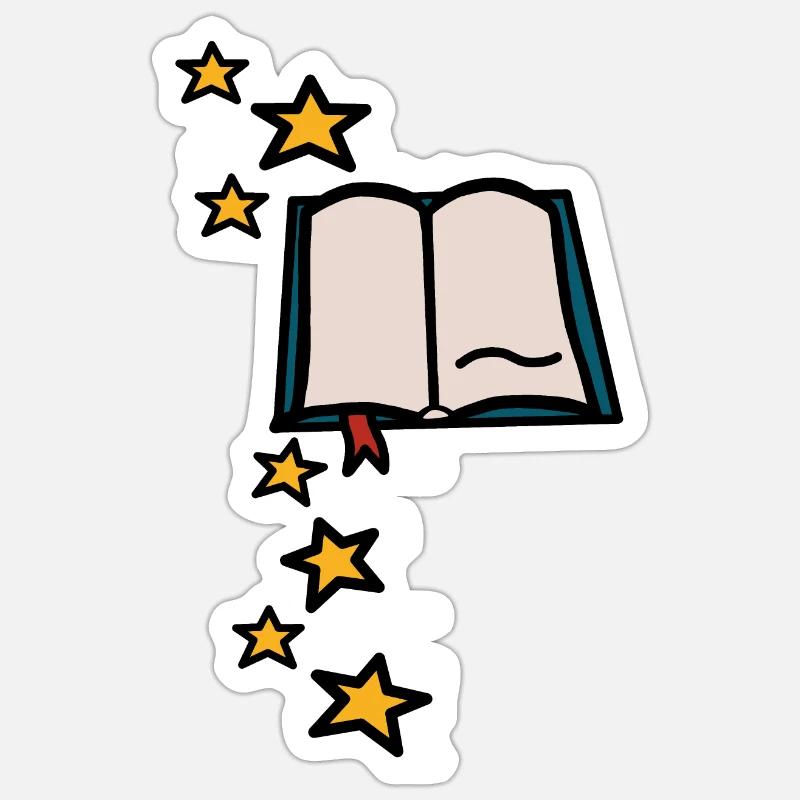 Magic Book - Sticker size S (10 x 10 cm) - white matte