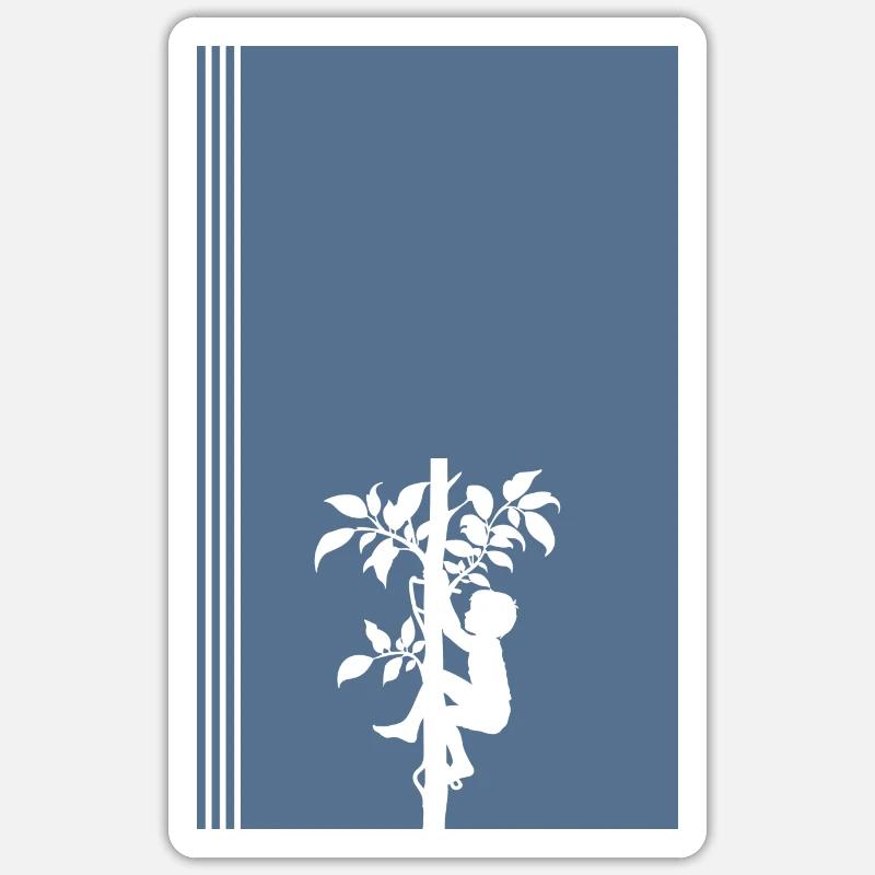 Baumklettern Aufstieg Klettern - Sticker Größe S (10 x 10 cm) - Mattweiß