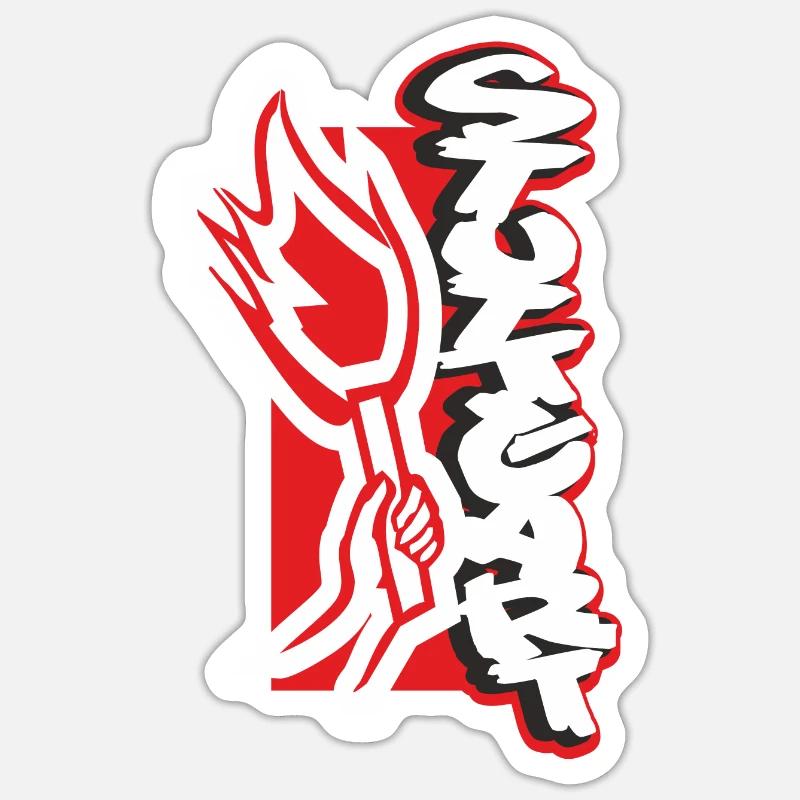 Stuttgart Pyro - Sticker Größe S (10 x 10 cm) - Mattweiß