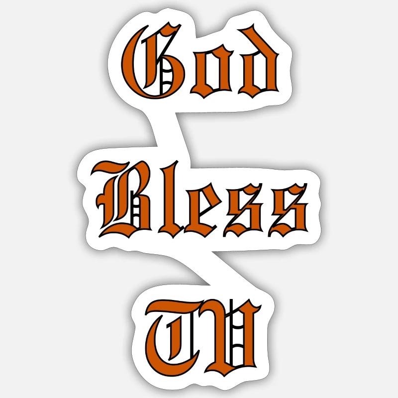 GodBlessTV - Sticker size S (10 x 10 cm) - white matte