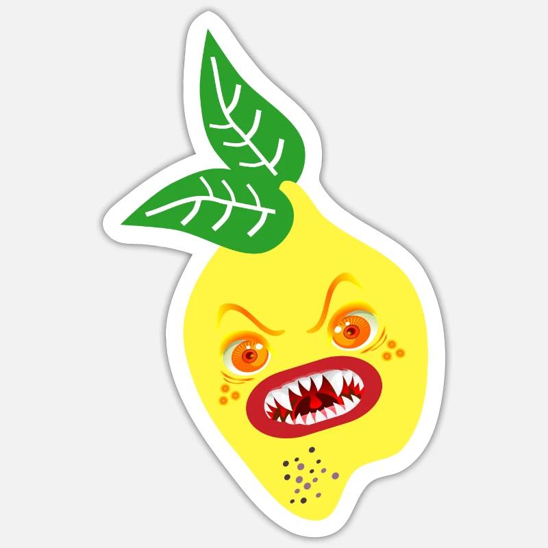 COSTUME D’HALLOWEEN CITRON - Sticker taille S (10 x 10 cm) - blanc mat