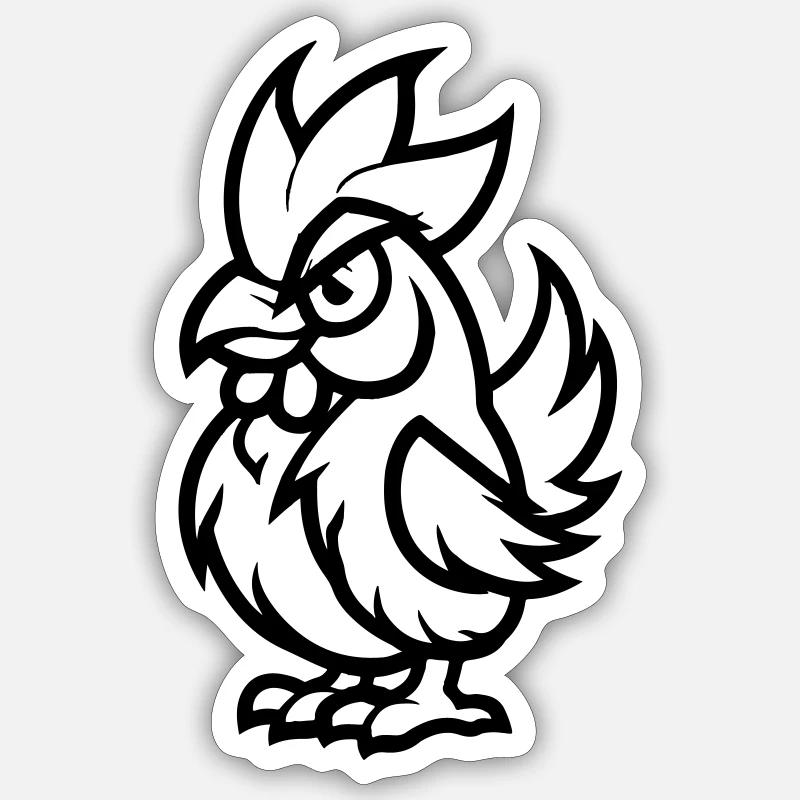 Rooster - Sticker size S (10 x 10 cm) - white matte