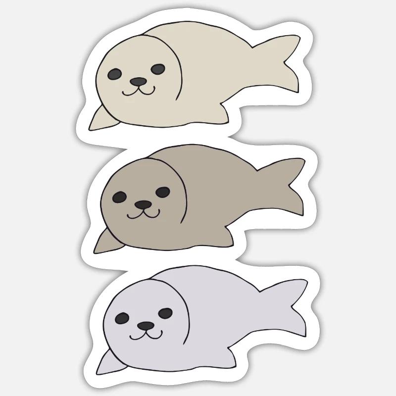 robbe triple - Sticker size S (10 x 10 cm) - white matte