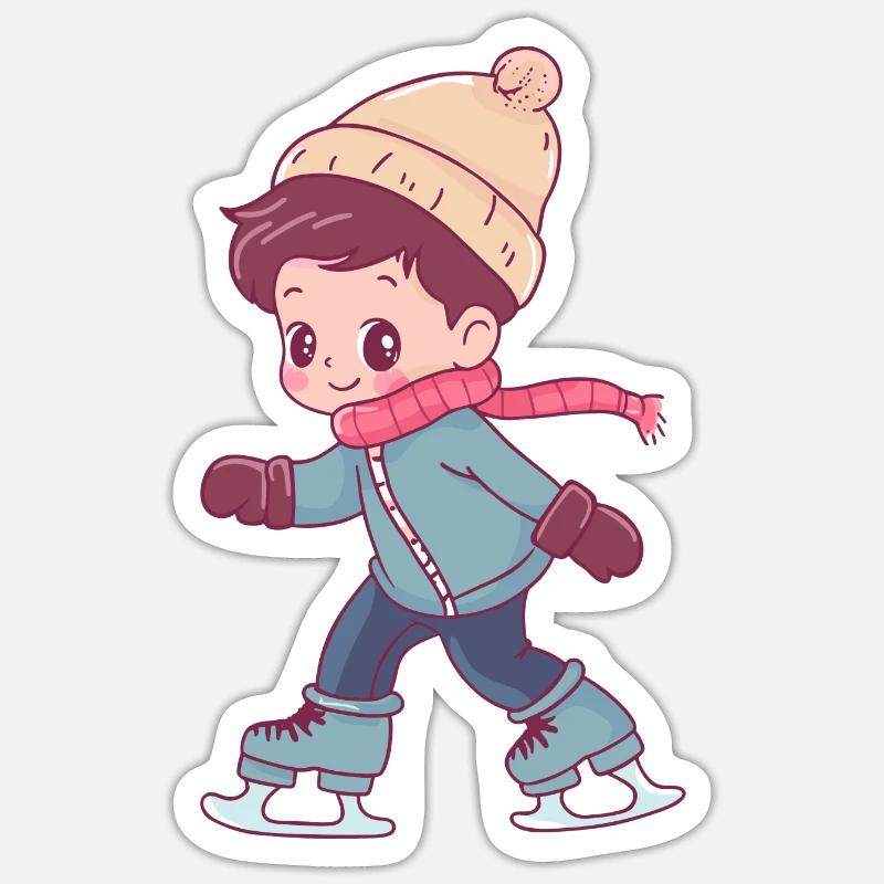 Eislauf Eisläuferin - Sticker Größe S (10 x 10 cm) - Mattweiß