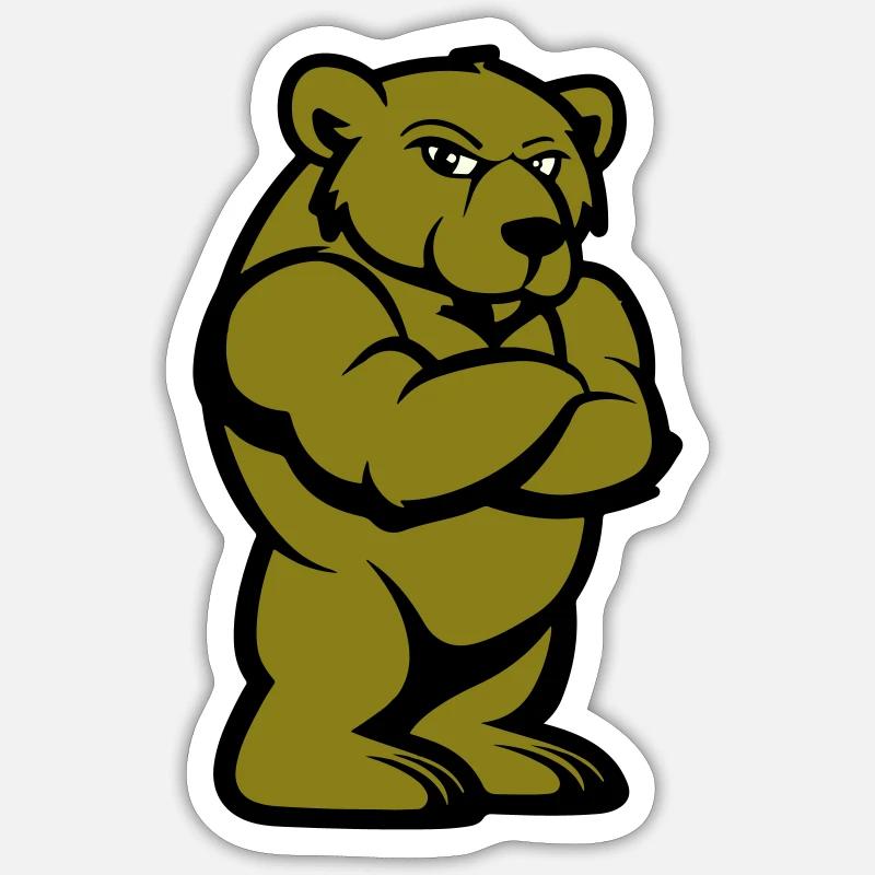 Bear Comic Brown Bear - Sticker size S (10 x 10 cm) - white matte