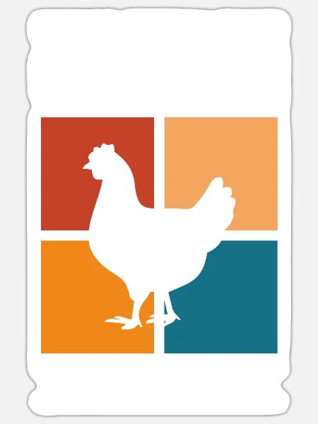 Chicken - Sticker Größe S (10 x 10 cm) - Mattweiß