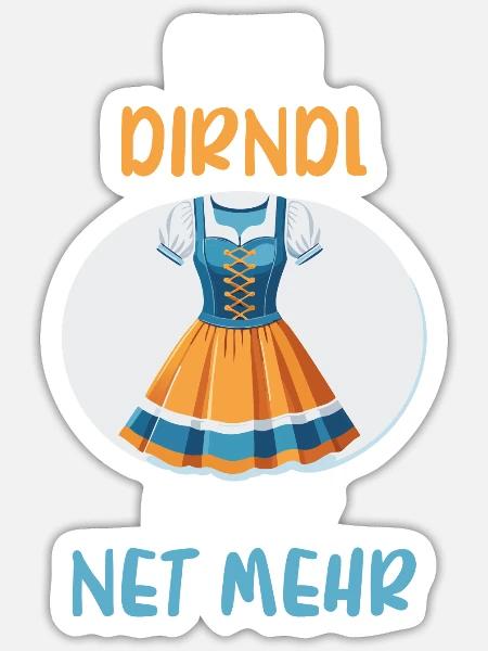 Damen Mei Dirndl Tracht Bayrisch Trachten Ersatz - Sticker Größe S (10 x 10 cm) - Mattweiß