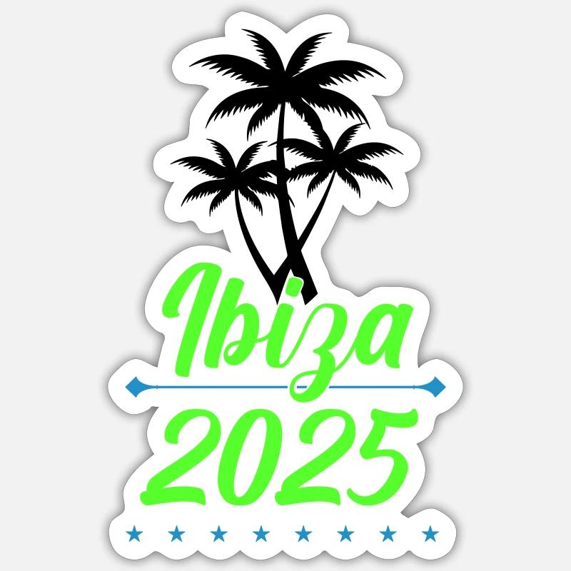 Ibiza 2025 - Sticker taille S (10 x 10 cm) - blanc mat