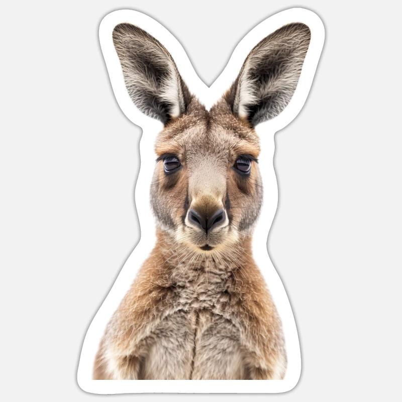 Kangaroo - Sticker size S (10 x 10 cm) - white matte