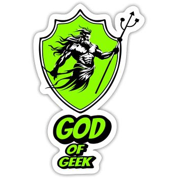 Gott des Geeks - Sticker Größe S (10 x 10 cm) - Mattweiß - Vorne