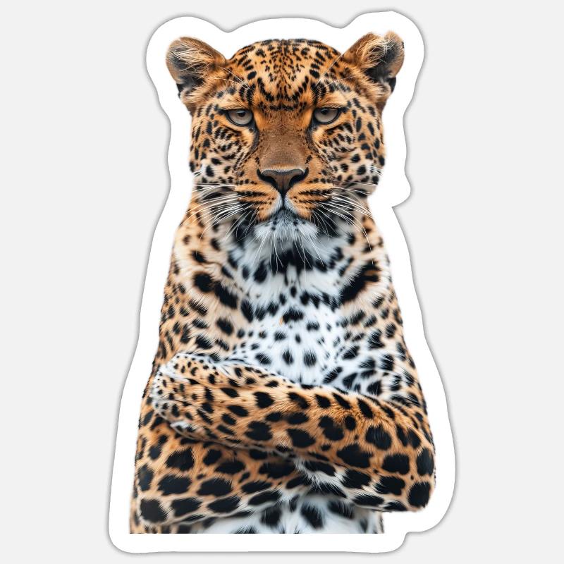Leopard - Sticker Größe S (10 x 10 cm) - Mattweiß