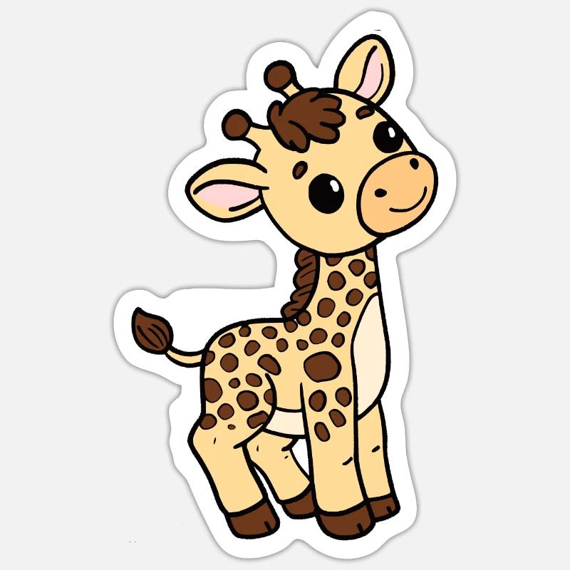 Girafe - Sticker taille S (10 x 10 cm) - blanc mat