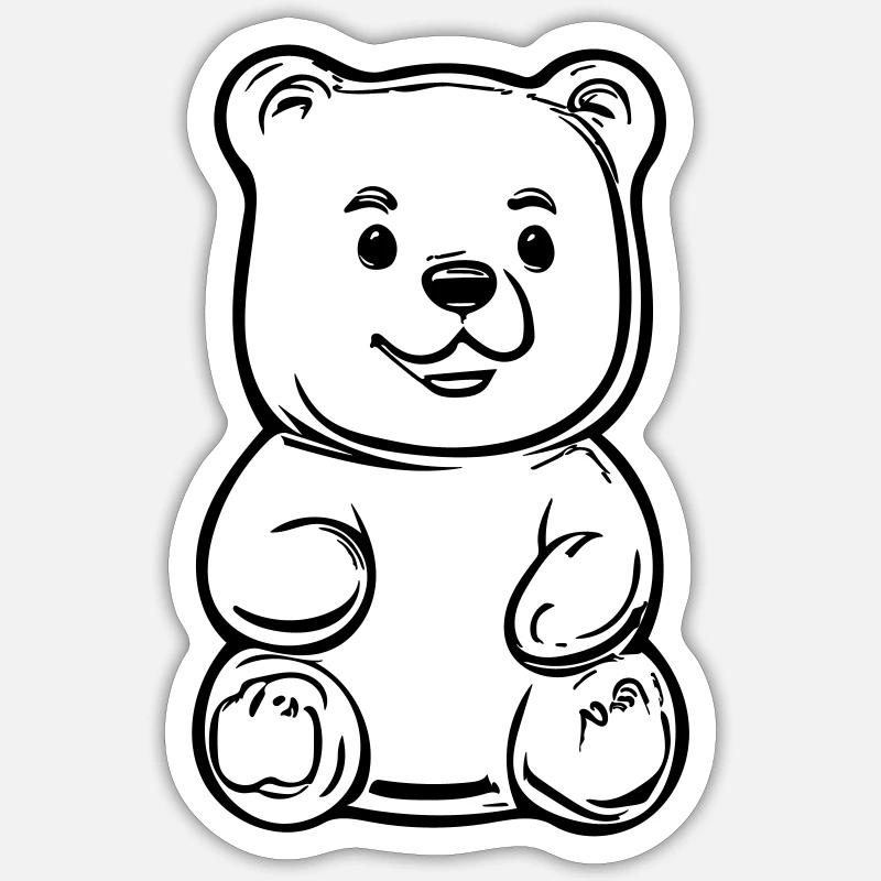 Ours en peluche - Sticker taille S (10 x 10 cm) - blanc mat