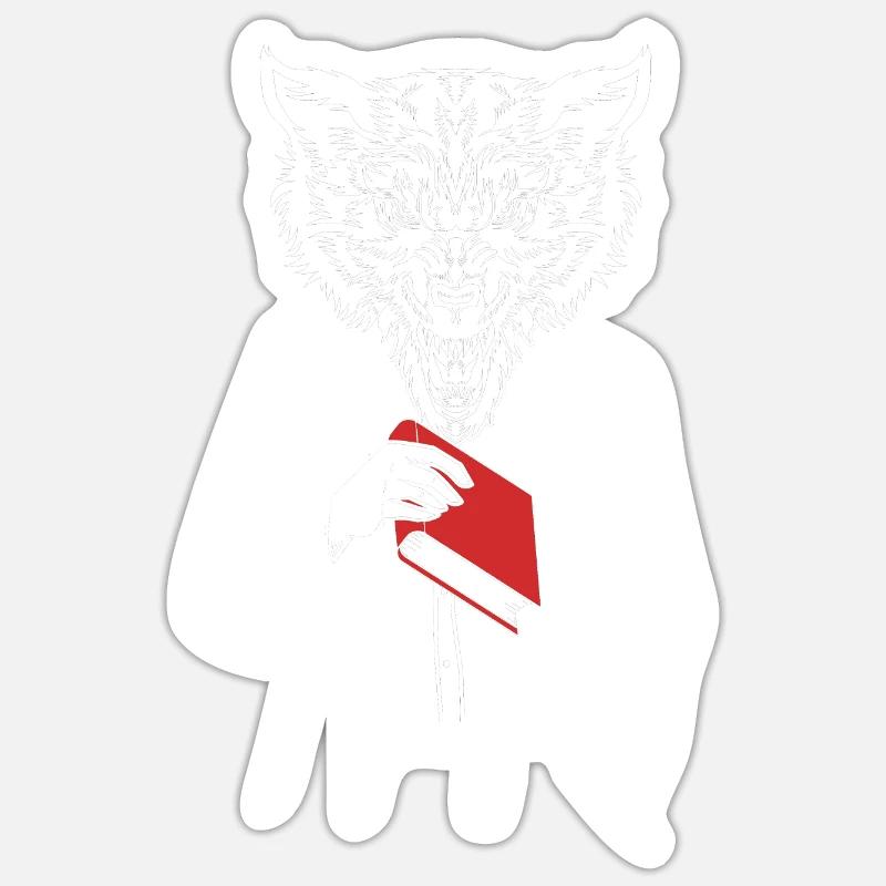 Werwolf - Sticker størrelse S (10 x 10 cm) - mat hvid