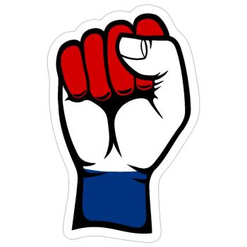 Holland Flagge Faust - Sticker Größe S (10 x 10 cm) - Mattweiß - Vorne