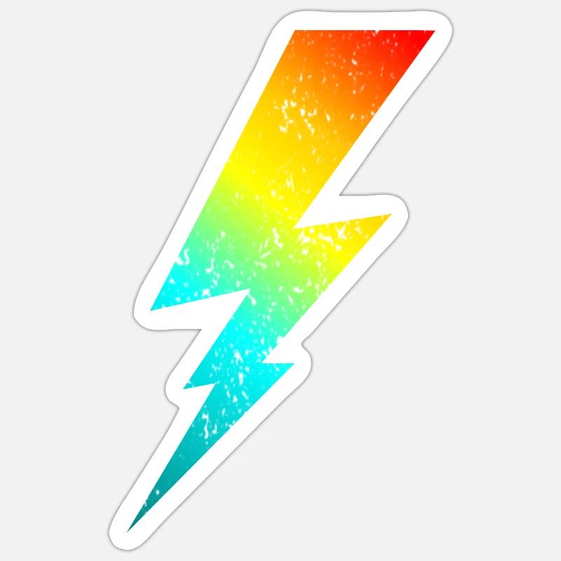 80s bolt lighting classic - Sticker size S (10 x 10 cm) - white matte