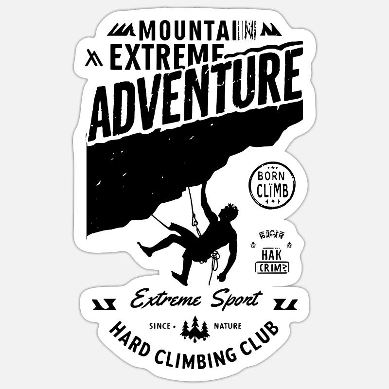 Escalade difficile - Sticker taille S (10 x 10 cm) - blanc mat
