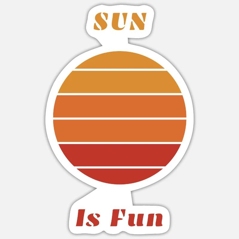 Sonne macht Spaß - Sticker Größe S (10 x 10 cm) - Mattweiß