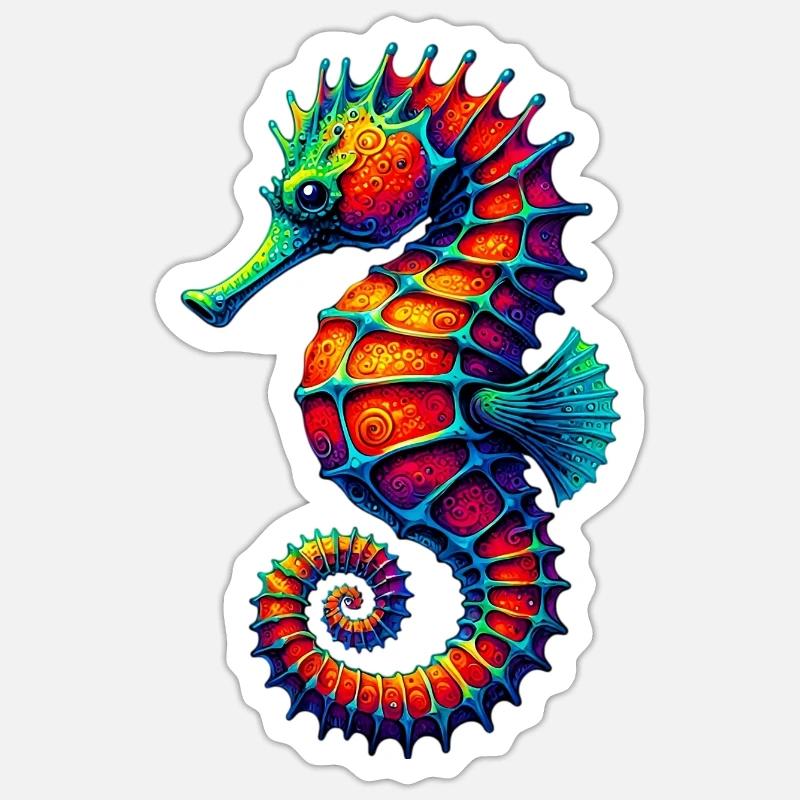 Seepferdchen - Sticker Größe S (10 x 10 cm) - Mattweiß