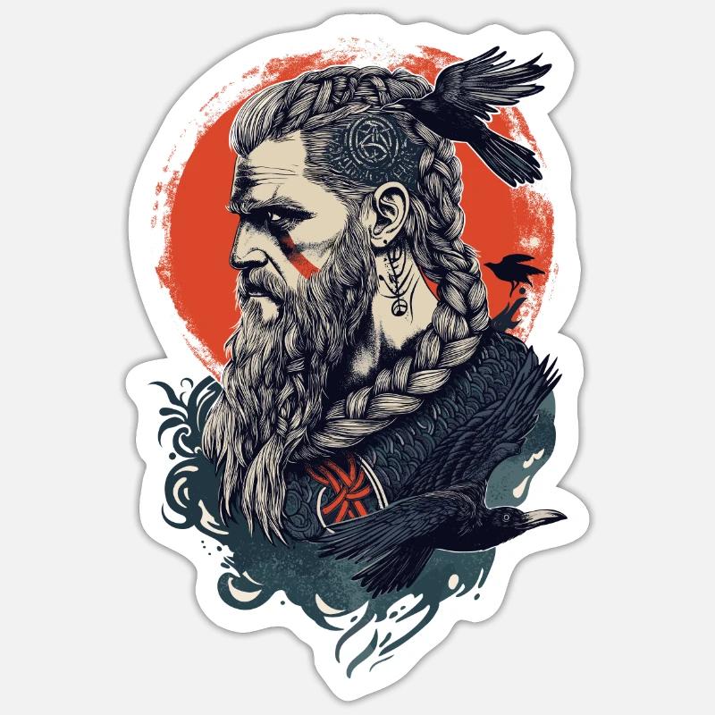 Vikings Wikinger Viking Asgard - Sticker Größe S (10 x 10 cm) - Mattweiß