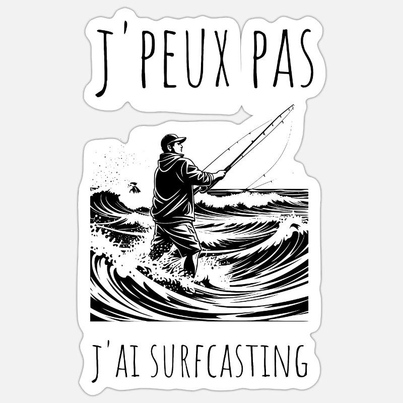 pêche surfcasting Sticker taille S (10 x 10 cm)