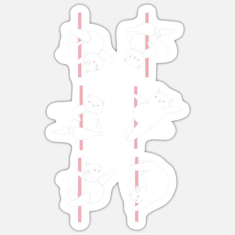 Pole Dance - Sticker taille S (10 x 10 cm) - blanc mat