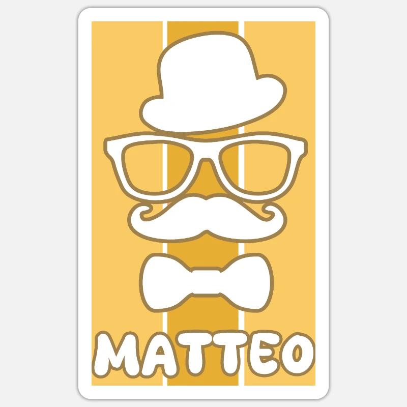 Matteo - Sticker taille S (10 x 10 cm) - blanc mat
