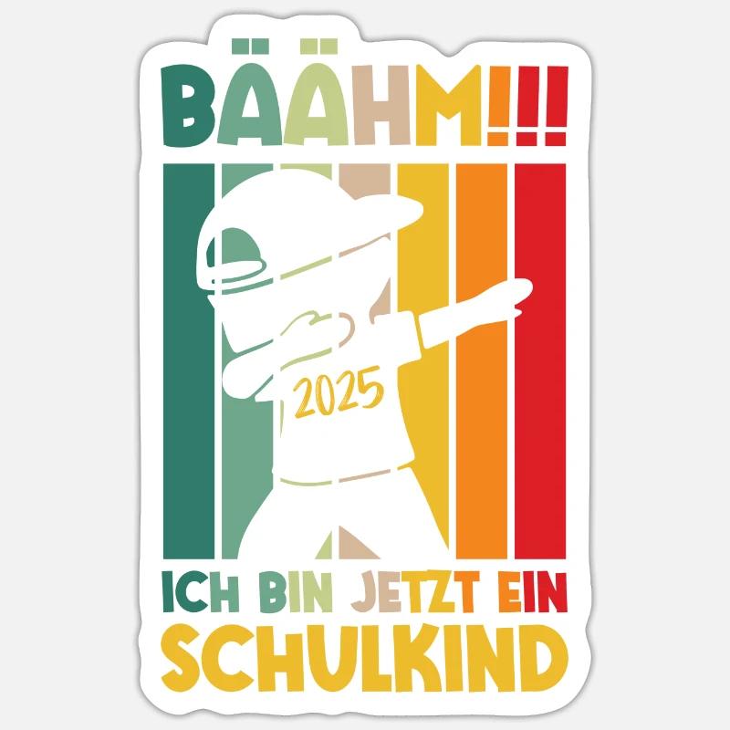 Bäähm Schulkind 2025 - Sticker Größe S (10 x 10 cm) - Mattweiß